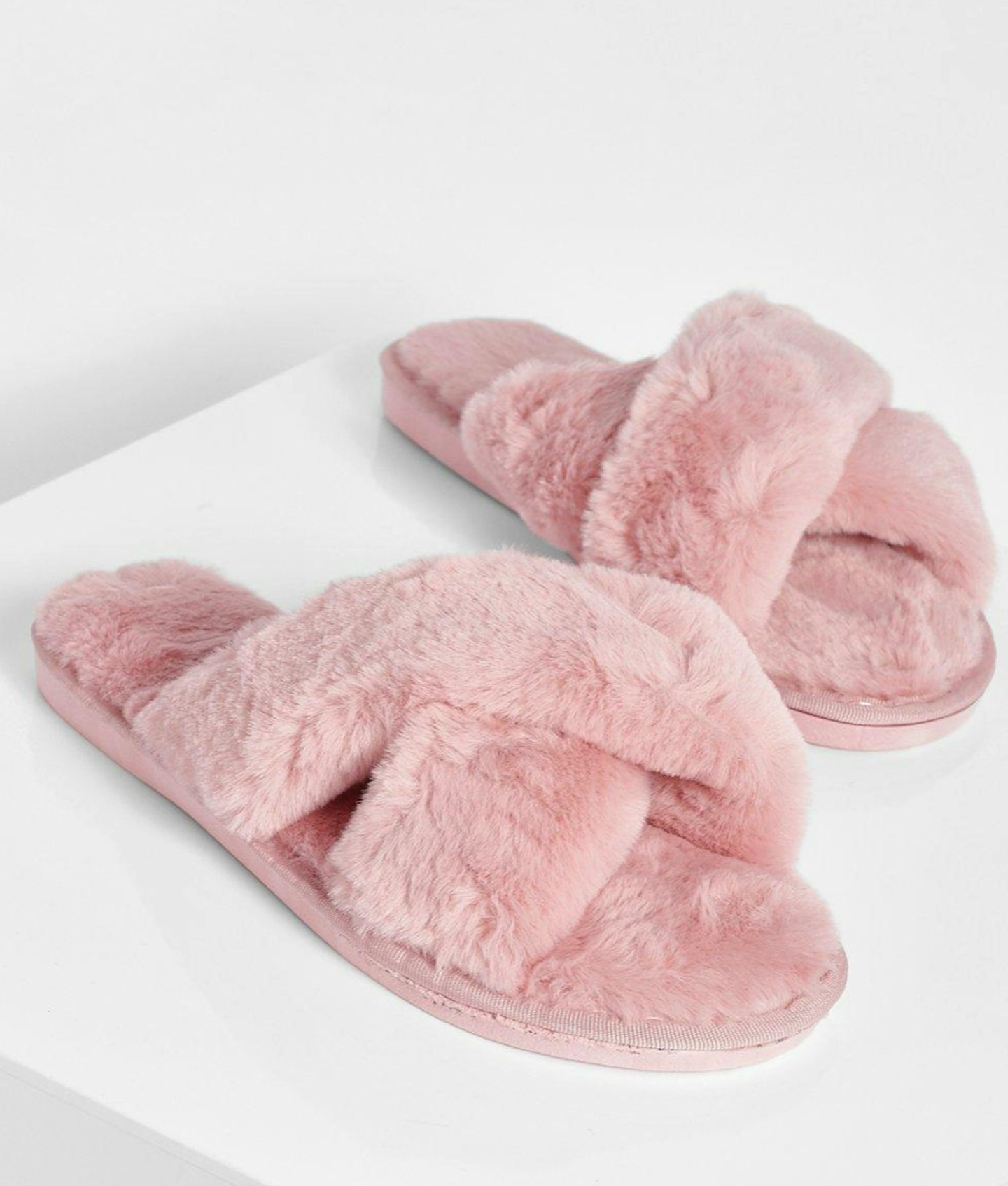 Fluffy cross sale front slippers